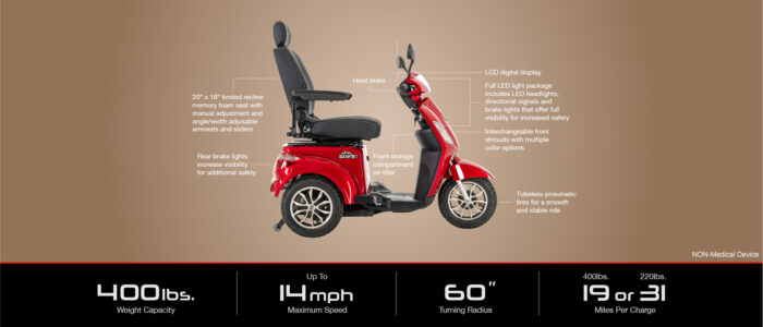 Pride Baja Raptor 2 - 3 Wheel Scooter - Image 4